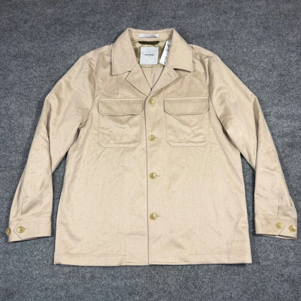 Todd Snyder Cashmere Two Pocket Overshirt Mens M Oatmeal 100% Cashmere NWT $1398